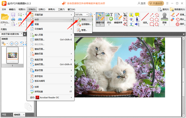金舟PDF编辑器怎么添加水印