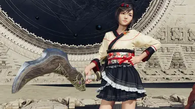 《最终幻想7：重生》尤菲金蝶游乐场连衣裙红黑重新着色MOD