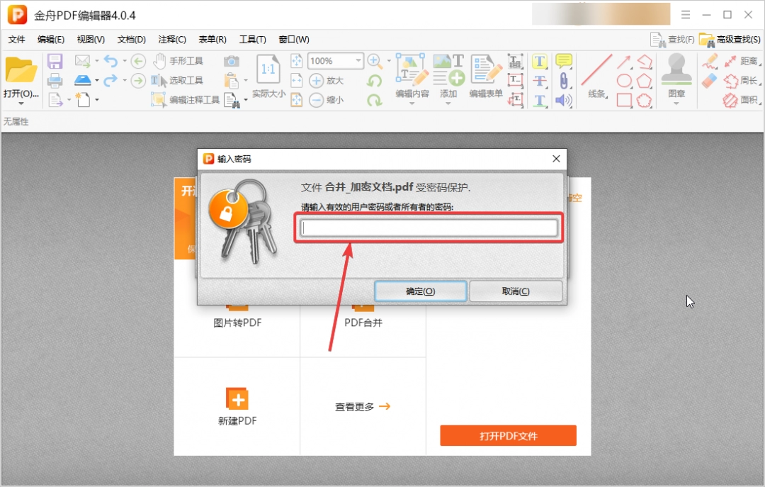 金舟pdf编辑器密码怎么解除