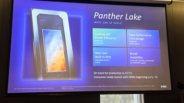 Intel下代處理器Panther Lake首次公開運行：明年大規(guī)模上市