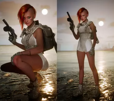 《赛博朋克2077》军装连体衣和短裤MOD