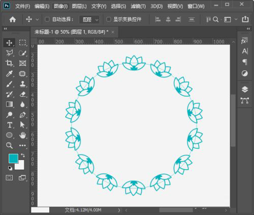 ps怎么调整路径图案方向