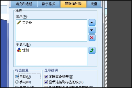 spss怎么显示饼图上的百分比