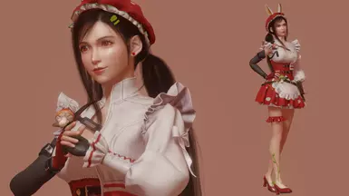 《最终幻想7：重生》MOD|蒂法蘑菇兔连衣裙|下载