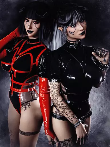 《赛博朋克2077》小恶魔乳胶连体紧身衣外观MOD