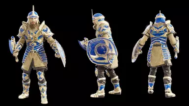 《上古卷轴4：湮灭重制版》金蓝色玻璃盔甲和武器MOD