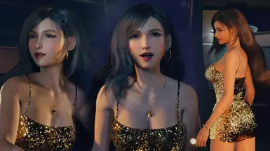 《最终幻想7：重生》MOD|蒂法金色连衣裙外观|下载
