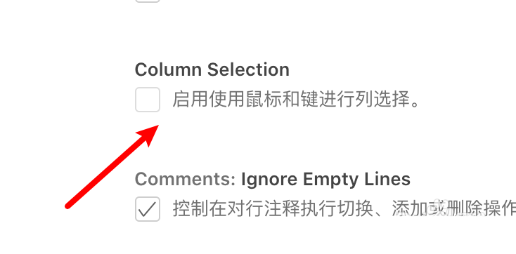 mac vscode怎么关闭鼠标和键盘的列选择功能