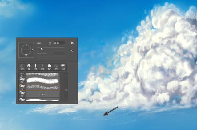 Photoshop怎样绘制蓬云彩