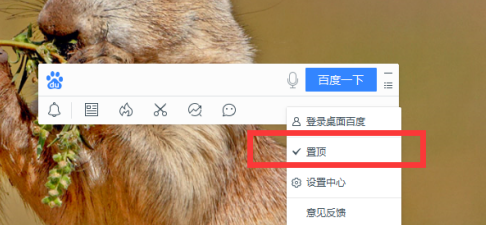 桌面百度怎么设置置顶