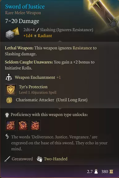 《博德之门3》MOD|正义之剑改进版|下载