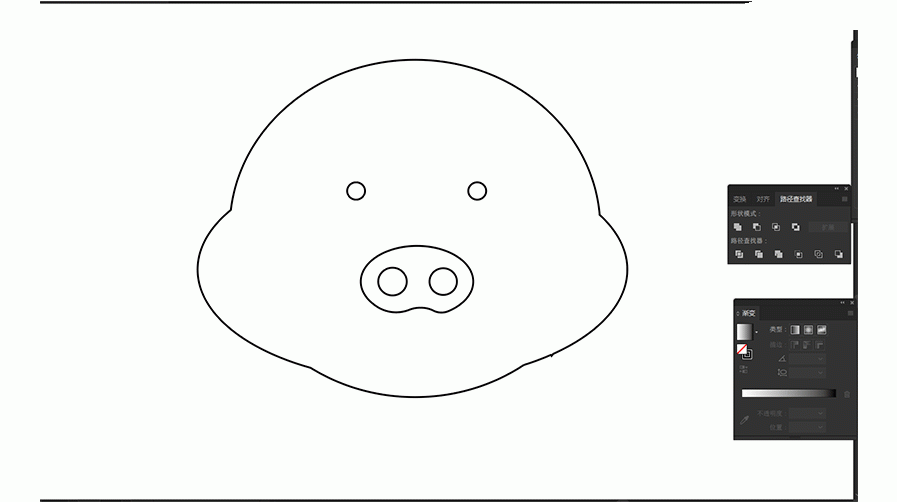 AI绘制可爱的卡通小猪插画