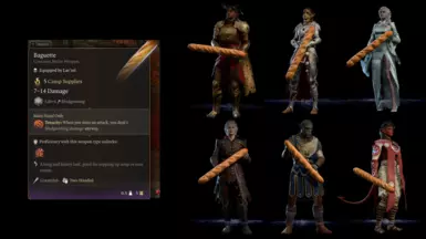 《博德之门3》MOD|法式长棍面包作为武器|下载