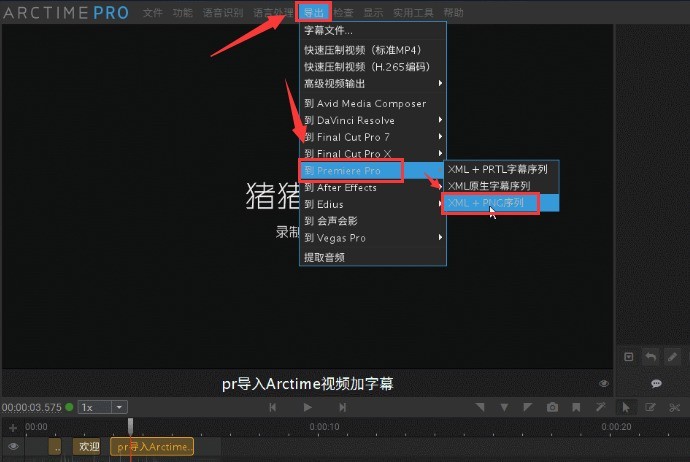 arctime字幕输出路径怎么设置