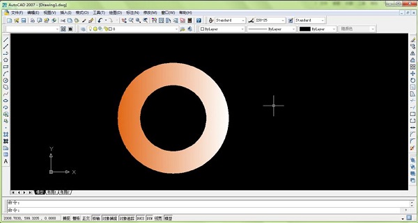 怎样用autocad2007画同心圆