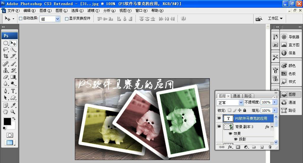 PS怎么使用马赛克滤镜制作艺术照