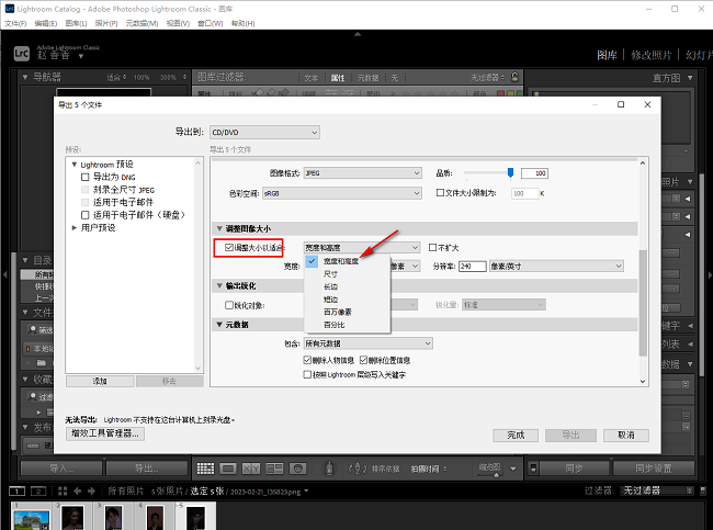 Lightroom怎么调整导出照片图像大小的分辨率