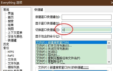 Everything怎么设置切换窗口快捷键