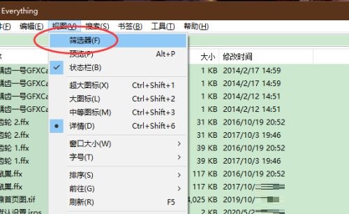 Everything怎么打开筛选器