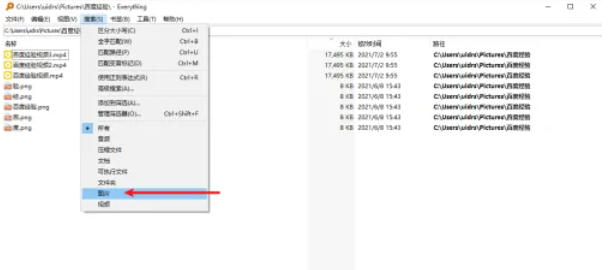 EveryThing怎么筛选图片