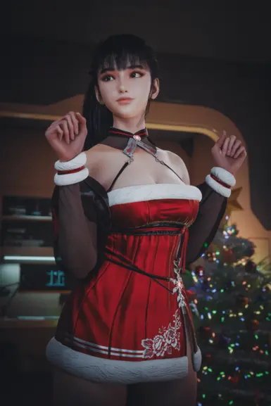 《赛博朋克2077》圣诞风格的服装MOD