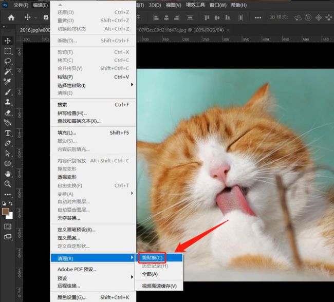 ps怎么清理剪贴板