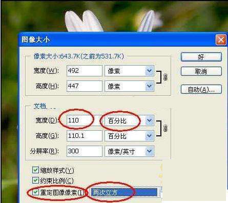 Photoshop如何减小放大图片后的失真