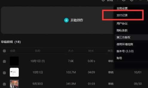 剪映专业版怎样查看开票历史记录