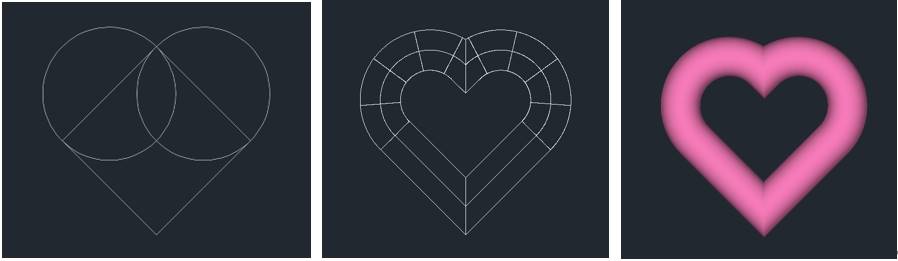 cad怎么设计玫瑰花和爱心图案