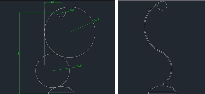 浩辰CAD怎么建模3d花朵台灯