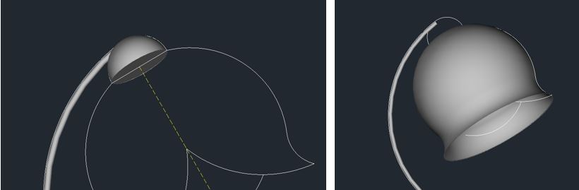 浩辰CAD怎么建模3d花朵台灯