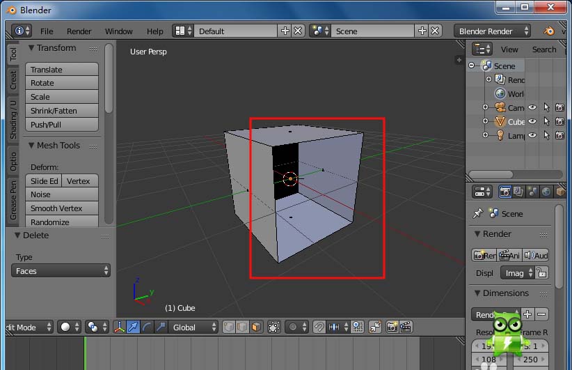 blender删除后留下的线怎么做封面