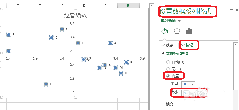 Excel表格中怎么制作矩形散点图
