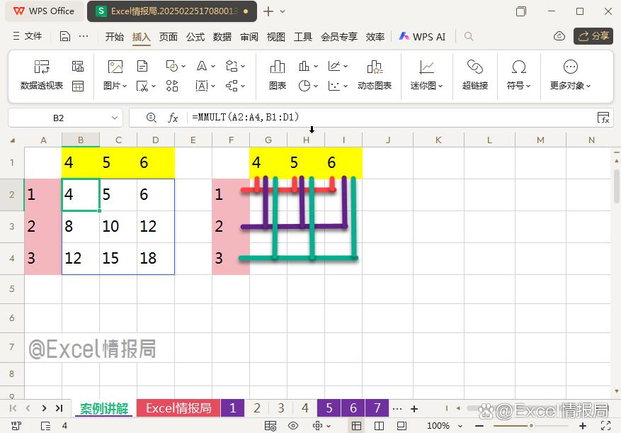 wps软件MMULT函数怎么使用
