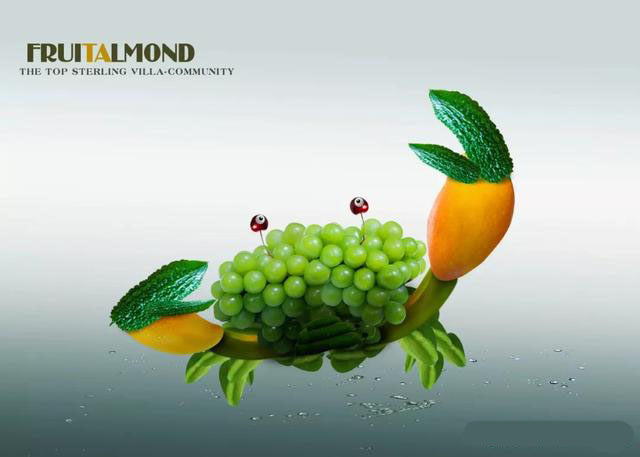 PS软件怎么合成水果螃蟹