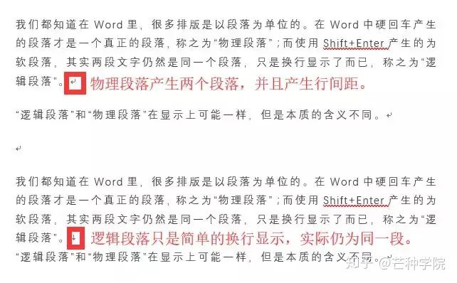 word中软回车键和赢回车键的区别