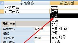 access如何通过设计视图更改字段的数据格式