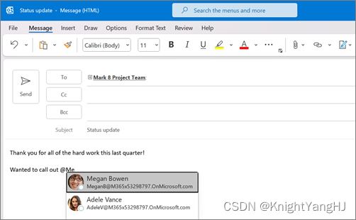 outlook怎么艾特别人