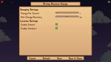 《星露谷物语》坐下恢复能量MOD