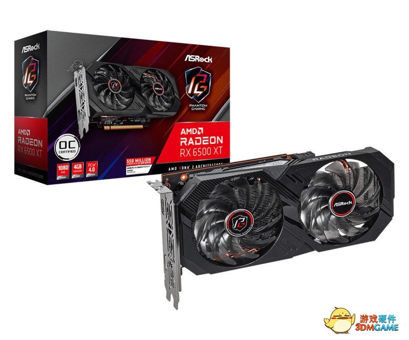 华擎发布两款 RX 6500 XT 显卡：4GB 显存，提供 1080p 游戏体验