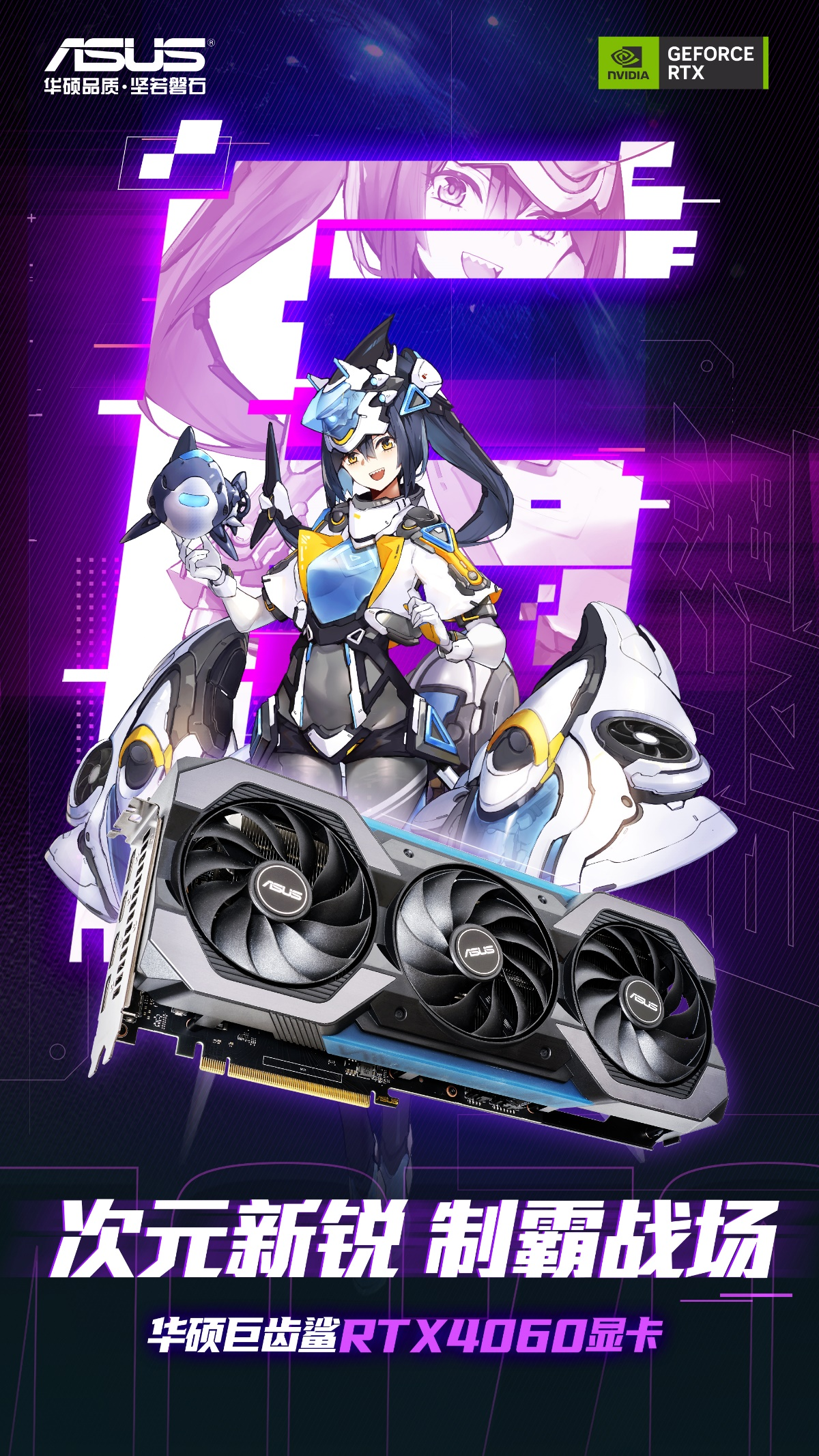 次元新锐鲨鱼姬！华硕巨齿鲨RTX4060显卡畅玩3A游戏
