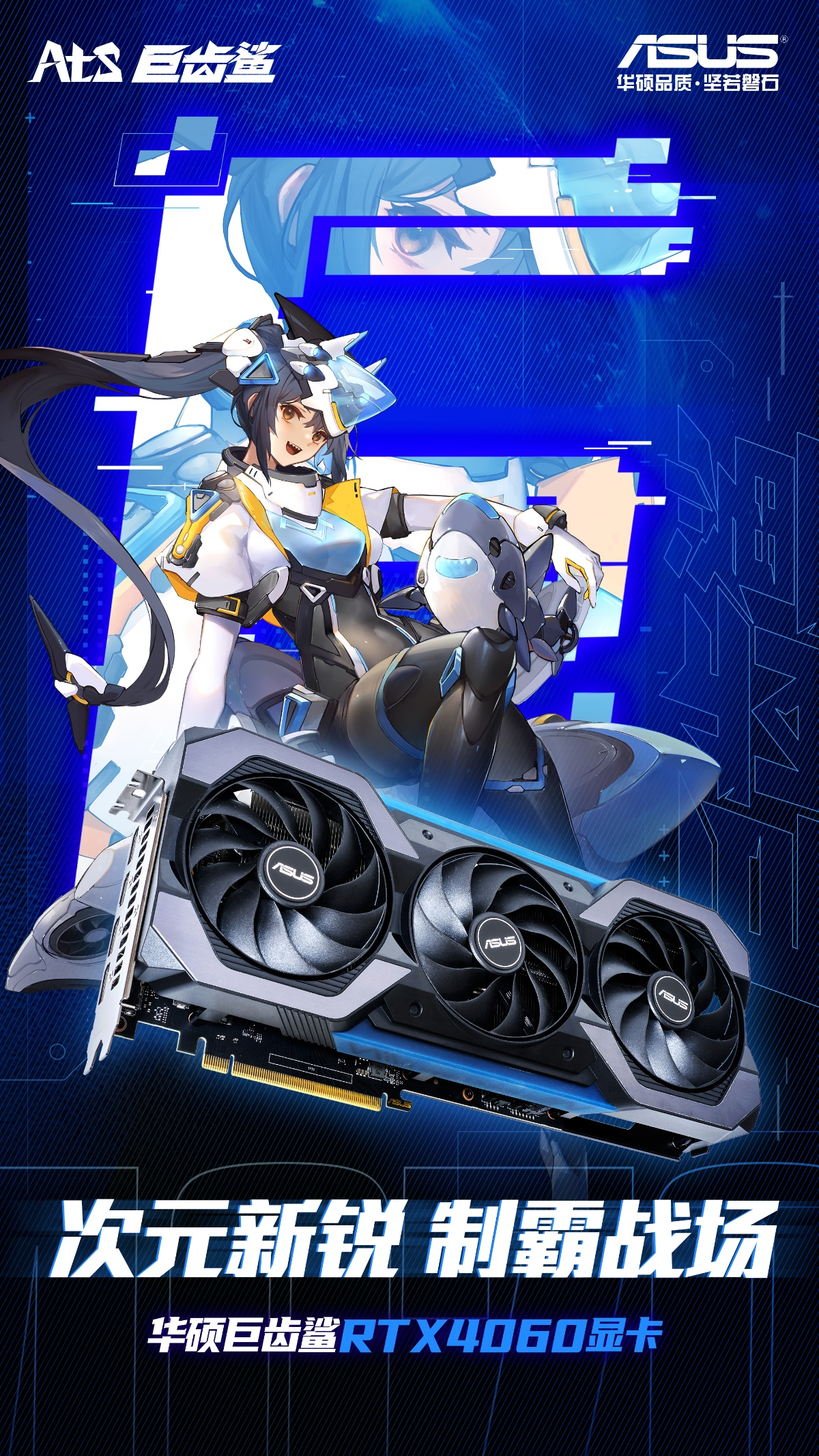 次元新锐鲨鱼姬！华硕巨齿鲨RTX4060显卡畅玩3A游戏