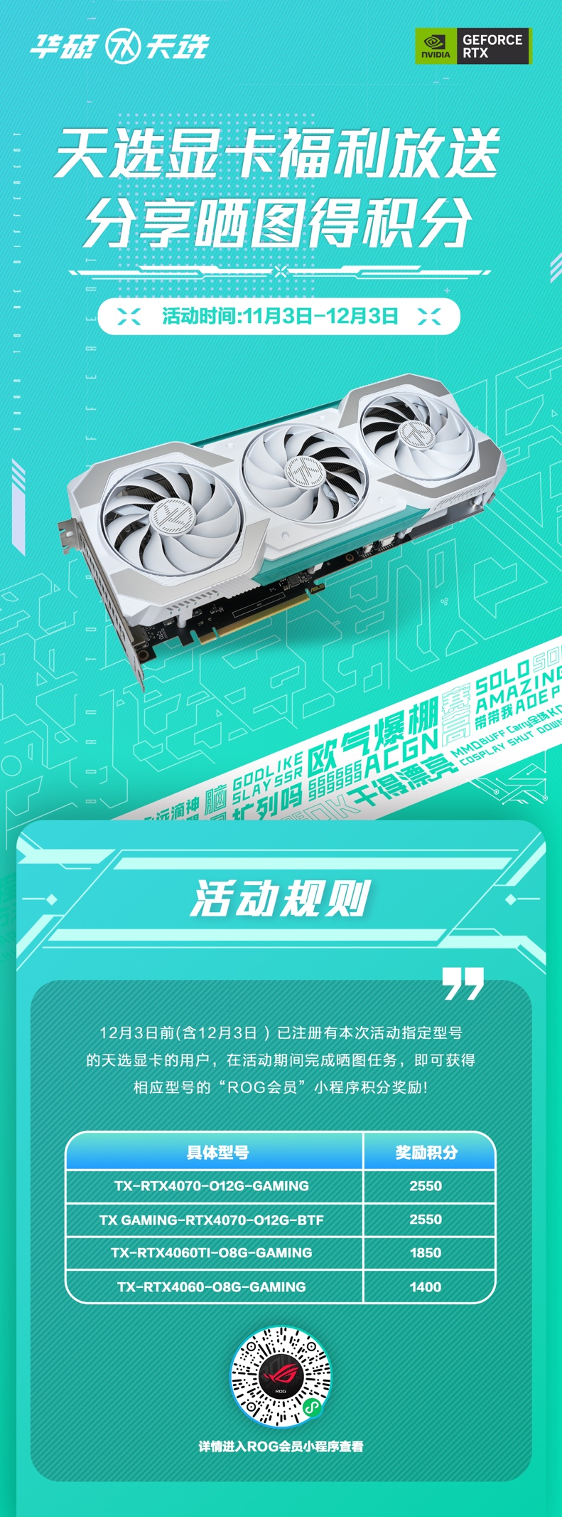 华硕TX RTX4070 BTF天选背置卡 DLSS3.5加持实力大增