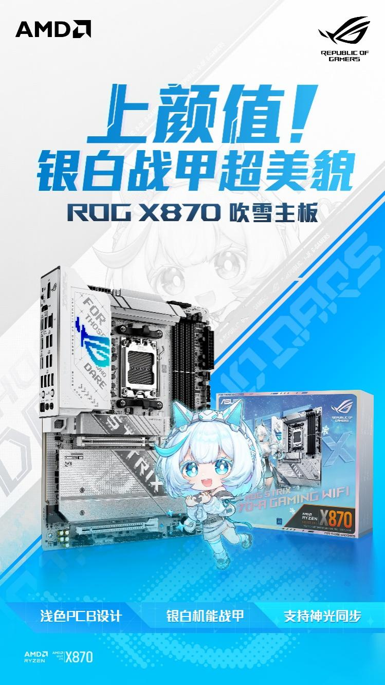 9这么强 华硕X870吹雪主板火热预售定金膨胀