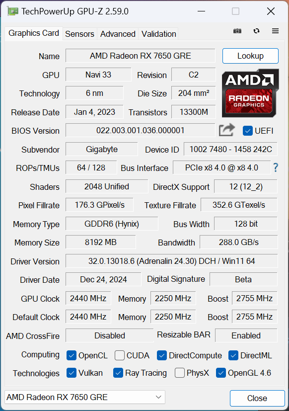 AMD Radeon RX 7650 GRE首发评测:1080P新锐游戏显卡，综合性能力压4060