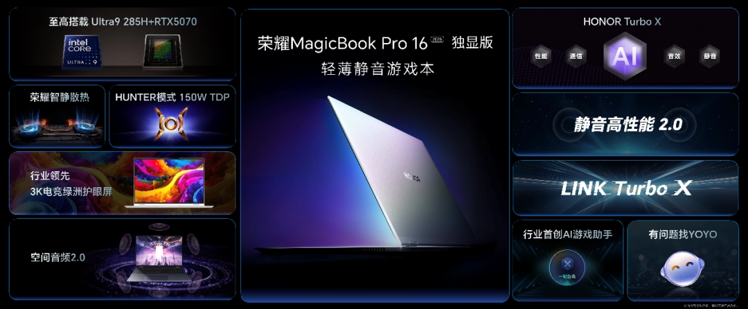 静音高性能2.0升级，荣耀MagicBook Pro 16 2025国补到手价5039.2元起