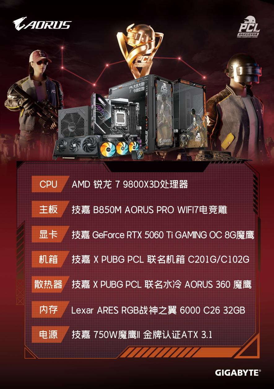 技嘉AORUS助力2025 PCL秋季赛：专业电竞装备护航顶级赛事