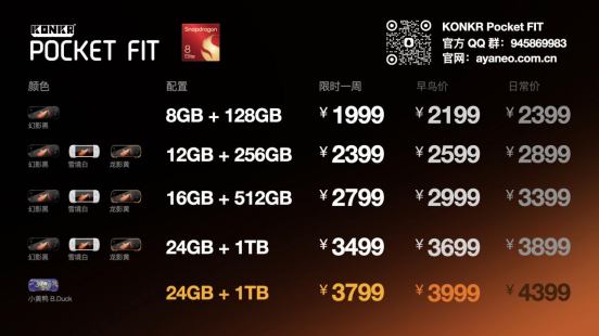 8Elite 版 1999 元起！安卓掌机性价比之王 KONKR Pocket FIT 惊爆价格发售