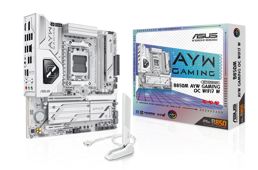 白色超频利器 华硕B850M AYW OC WIFI7 W主板预约！