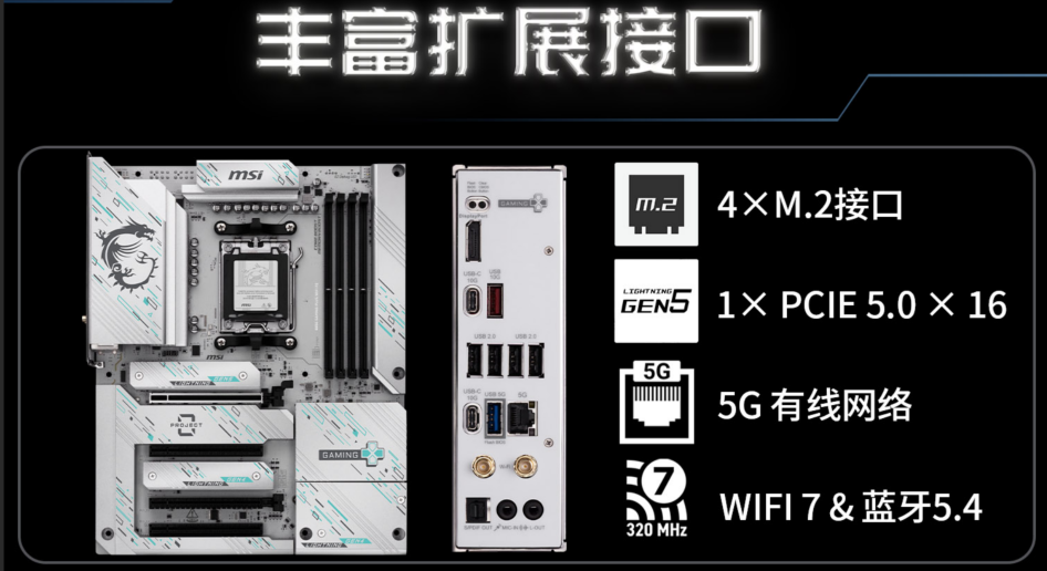 微星B850 GAMING PLUS WIFI PZ背插主板上市，畅享AM5平台